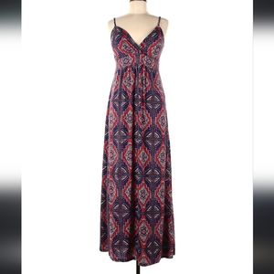 Red and Blue Maxi Dress